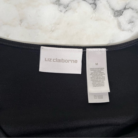 Vintage Y2K Liz Claiborne Womens Top Black Long Sleeve Witchy Fairy Grunge Goth - Picture 10 of 10